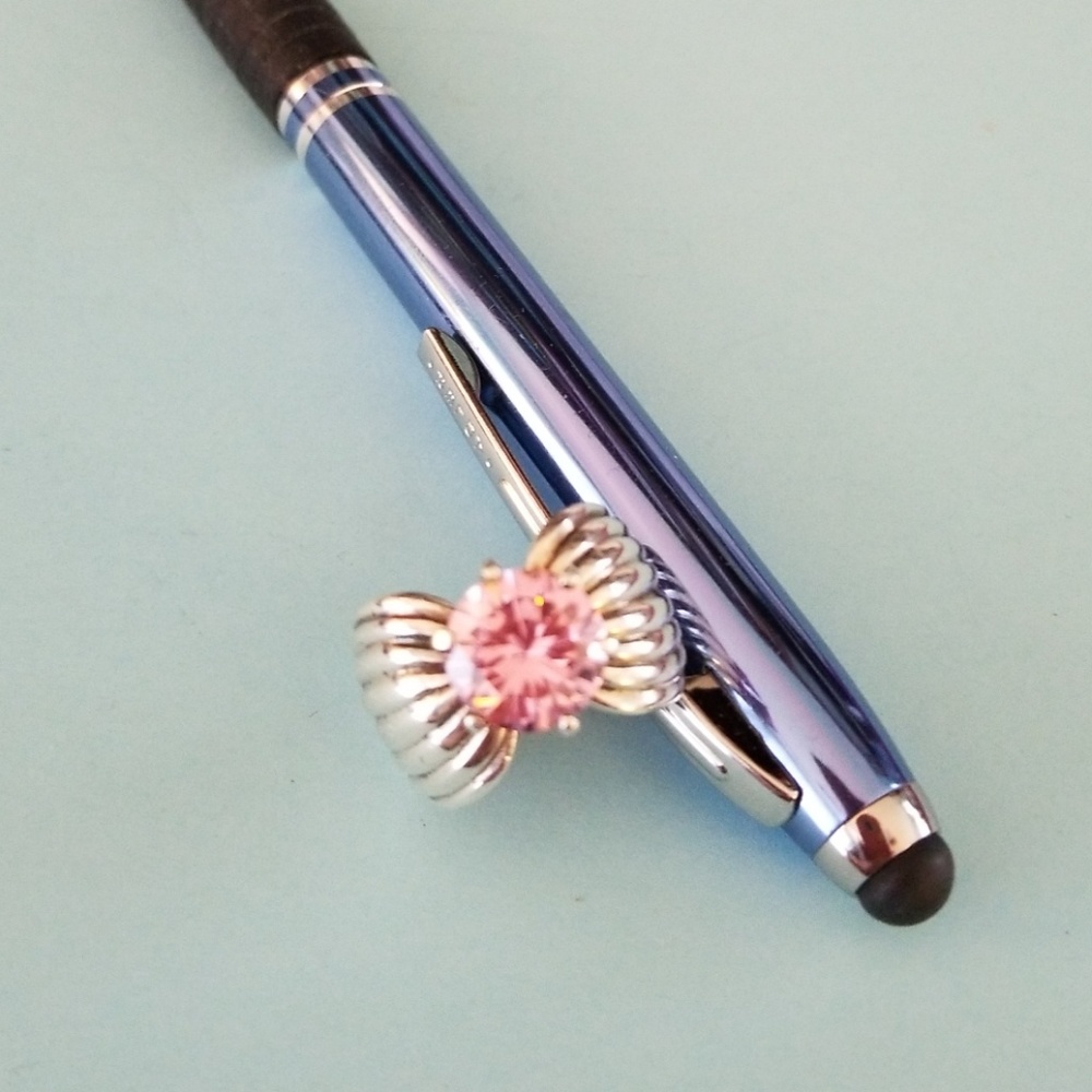 Sterling silver ring with pink stone